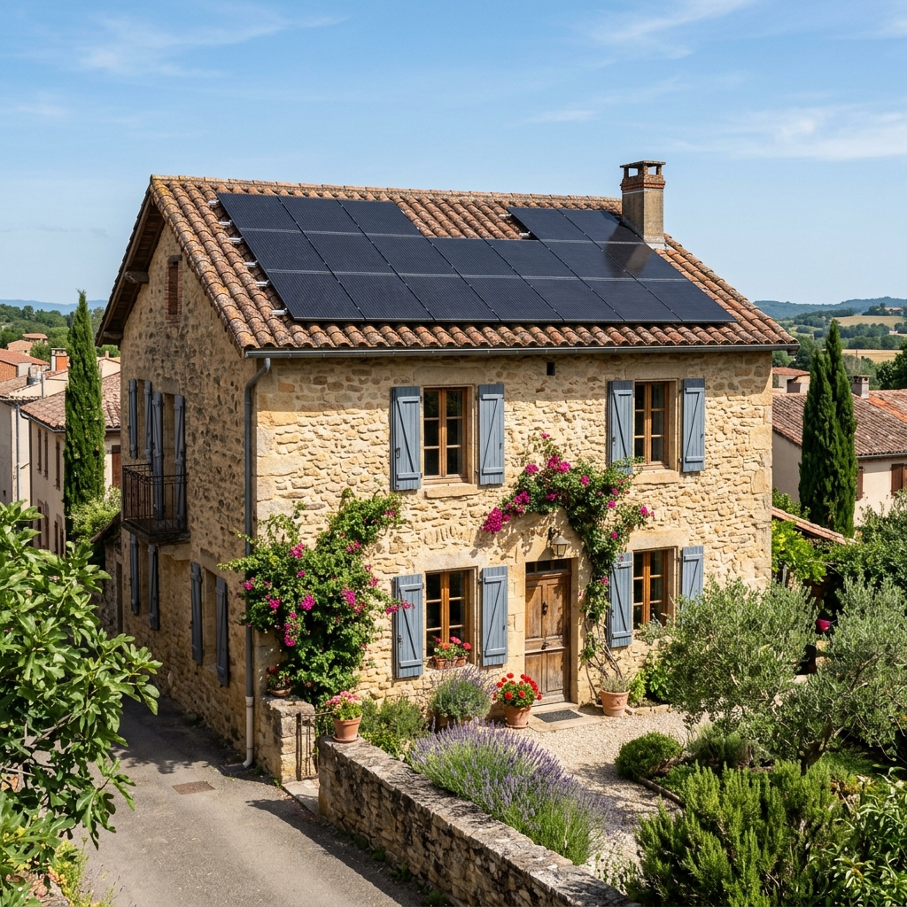 Installation de panneaux solaires sur une maison à Graulhet dans le Tarn avec un installateur RGE